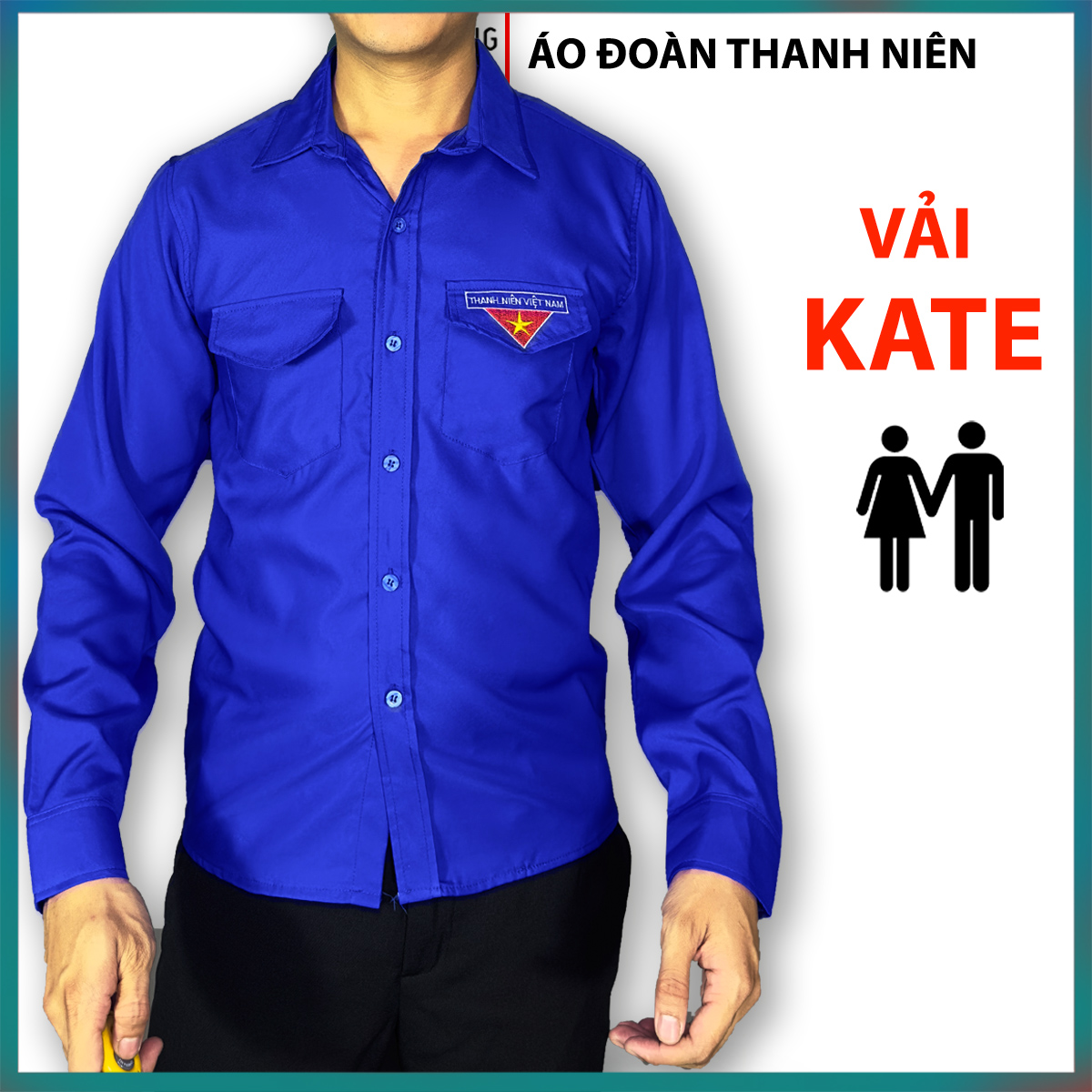Áo sơ mi đoàn thanh niên Việt Nam chất lụa - kate form chuẩn đẹp VNO141 ...