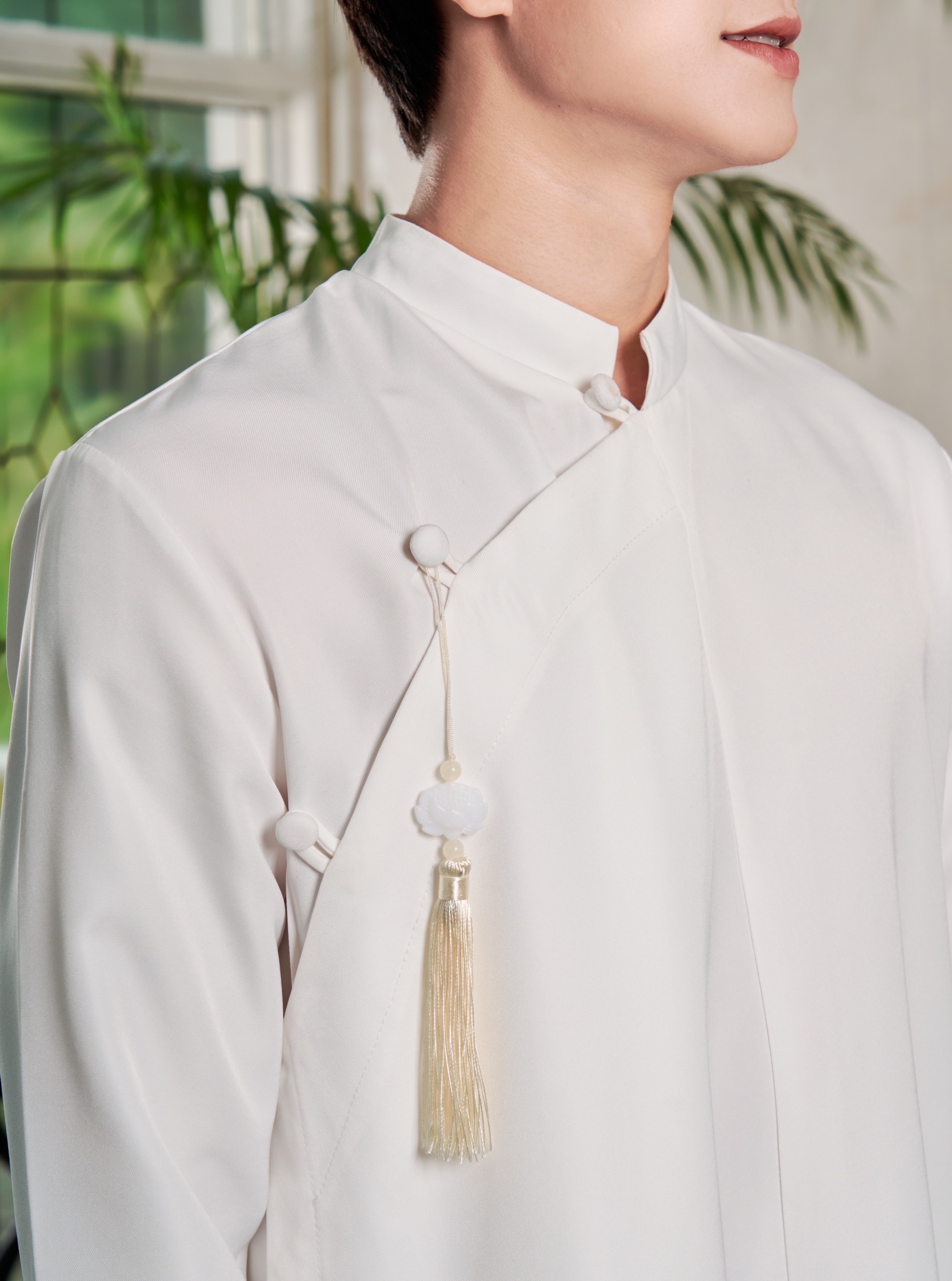 Mô tả Áo Dài Nam Ngũ Thân Truyền Thống Form Rộng Cúc Bọc Thương Hiệu Mr Twins - 4