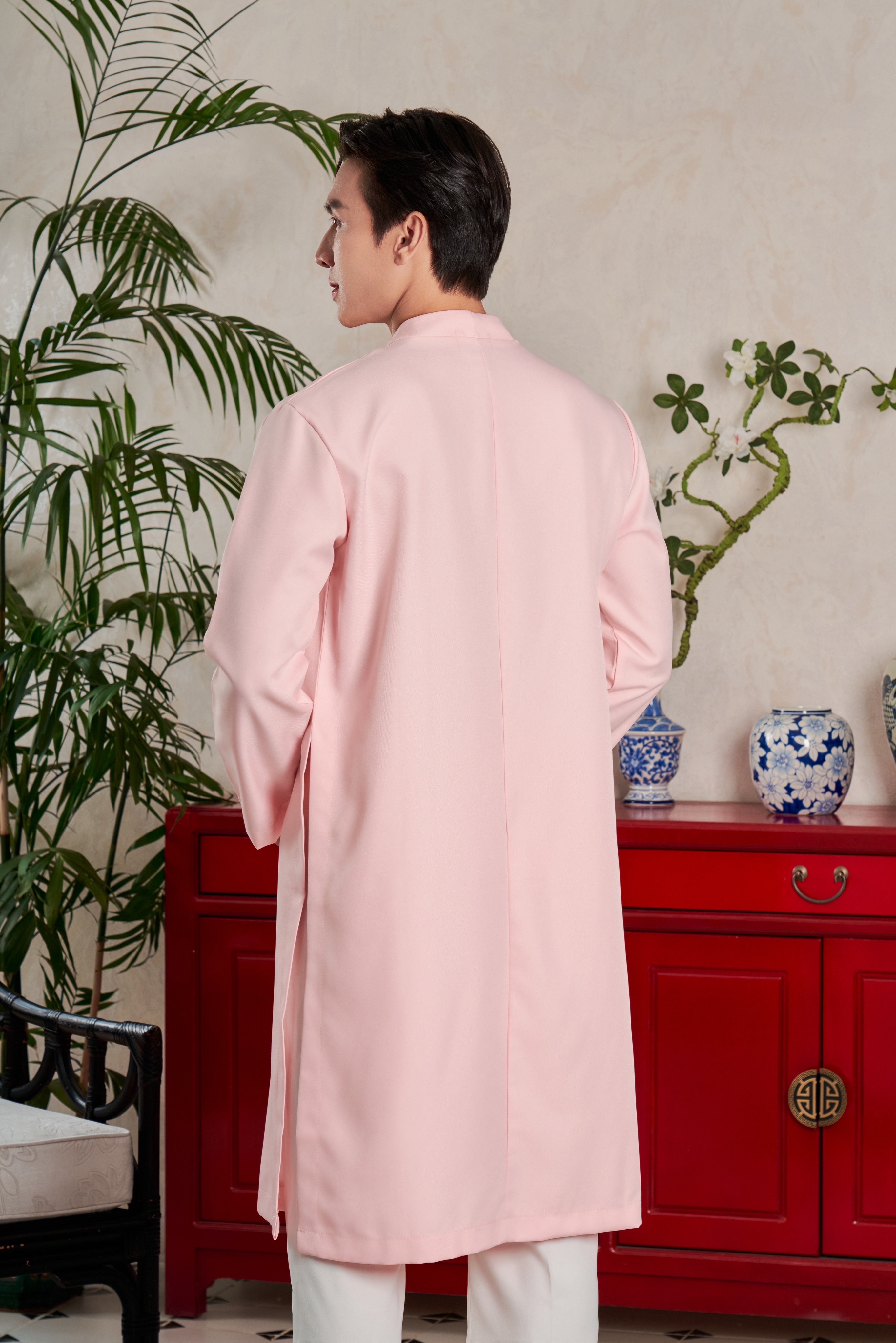 Mô tả Áo Dài Nam Ngũ Thân Truyền Thống Form Rộng Cúc Bọc Thương Hiệu Mr Twins - 9