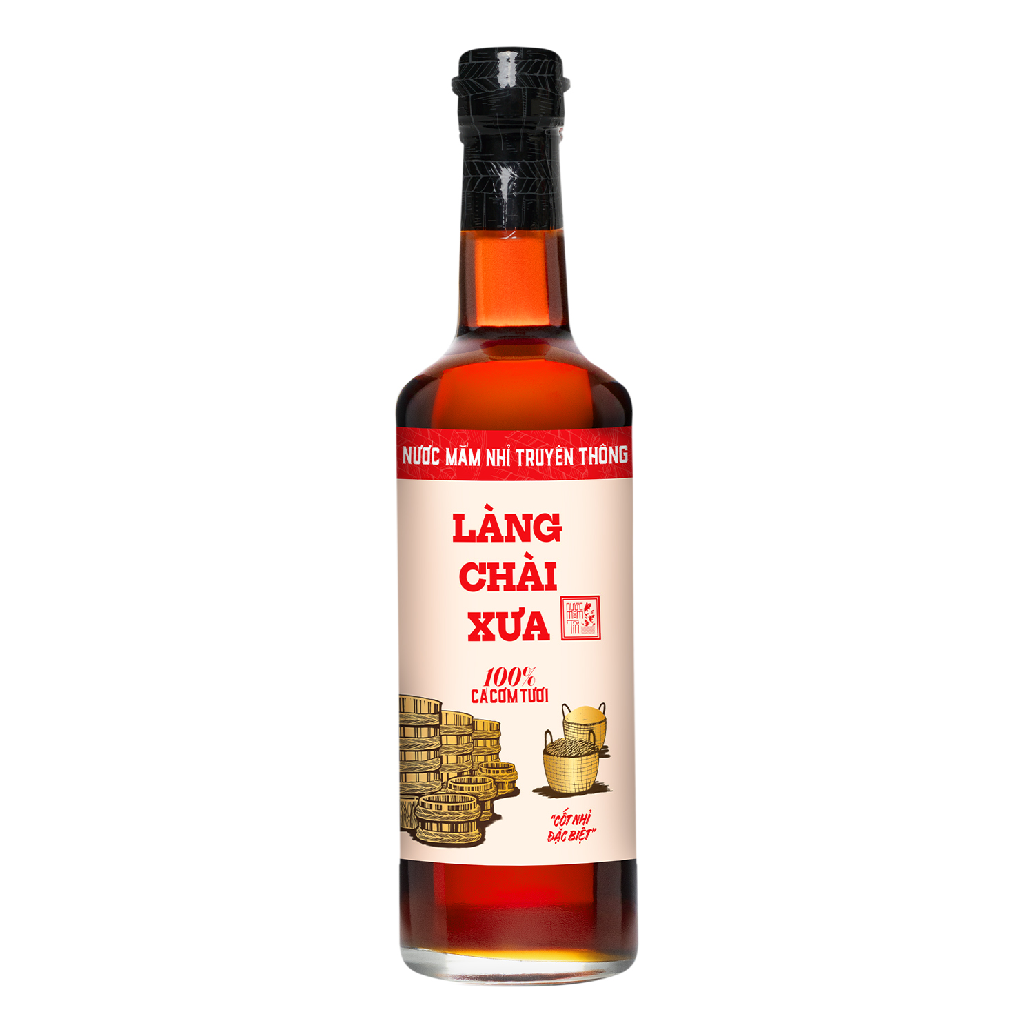 Mô tả Làng Chài Xưa truyền thống nhãn đỏ chai thủy tinh 500ml cốt nhỉ đặc biệt - 2