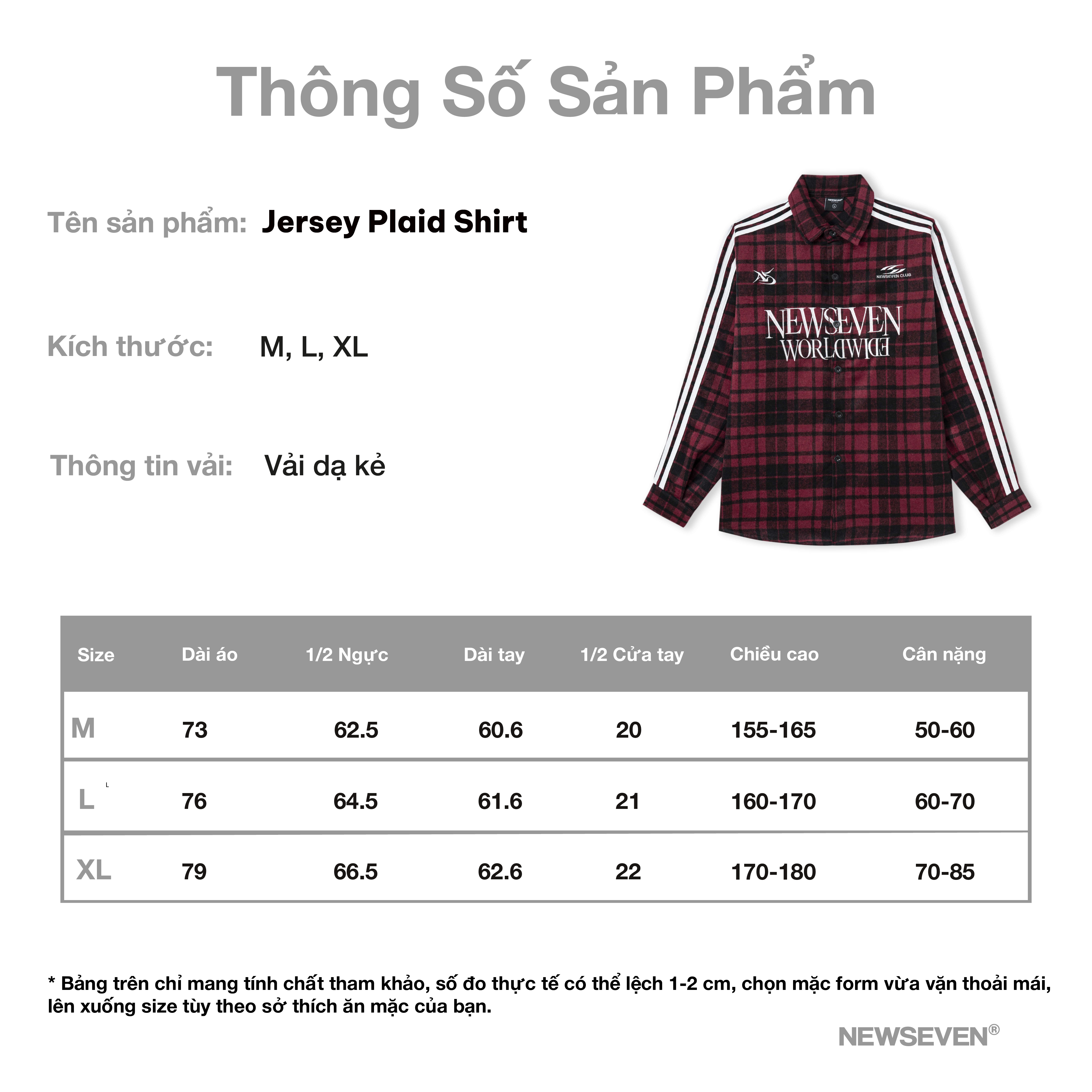 Mô tả Áo Sơ Mi Dạ Kẻ NEWSEVEN Oversize Jersey Plaid Shirt SM.394 - 1