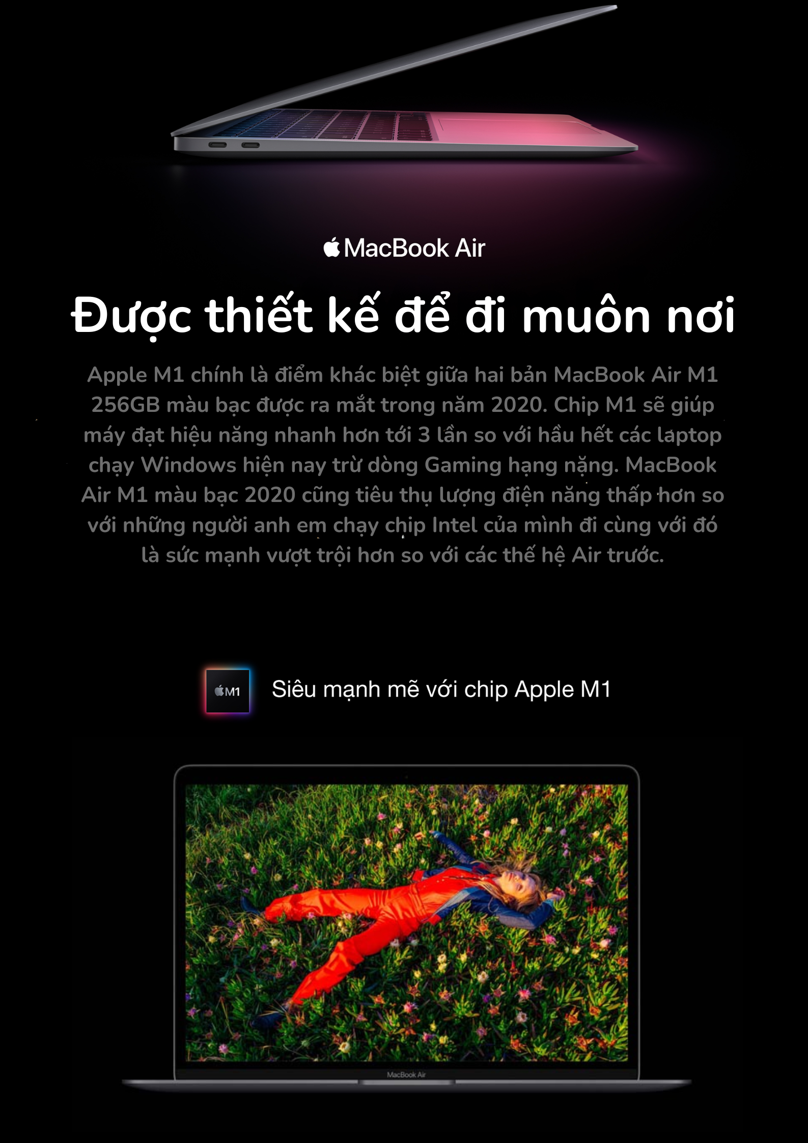 Mô tả MacBook Air (2020) M1, 13.3-inch, 8GB, 256GB - New Seal Hàng Chính Hãng - 1
