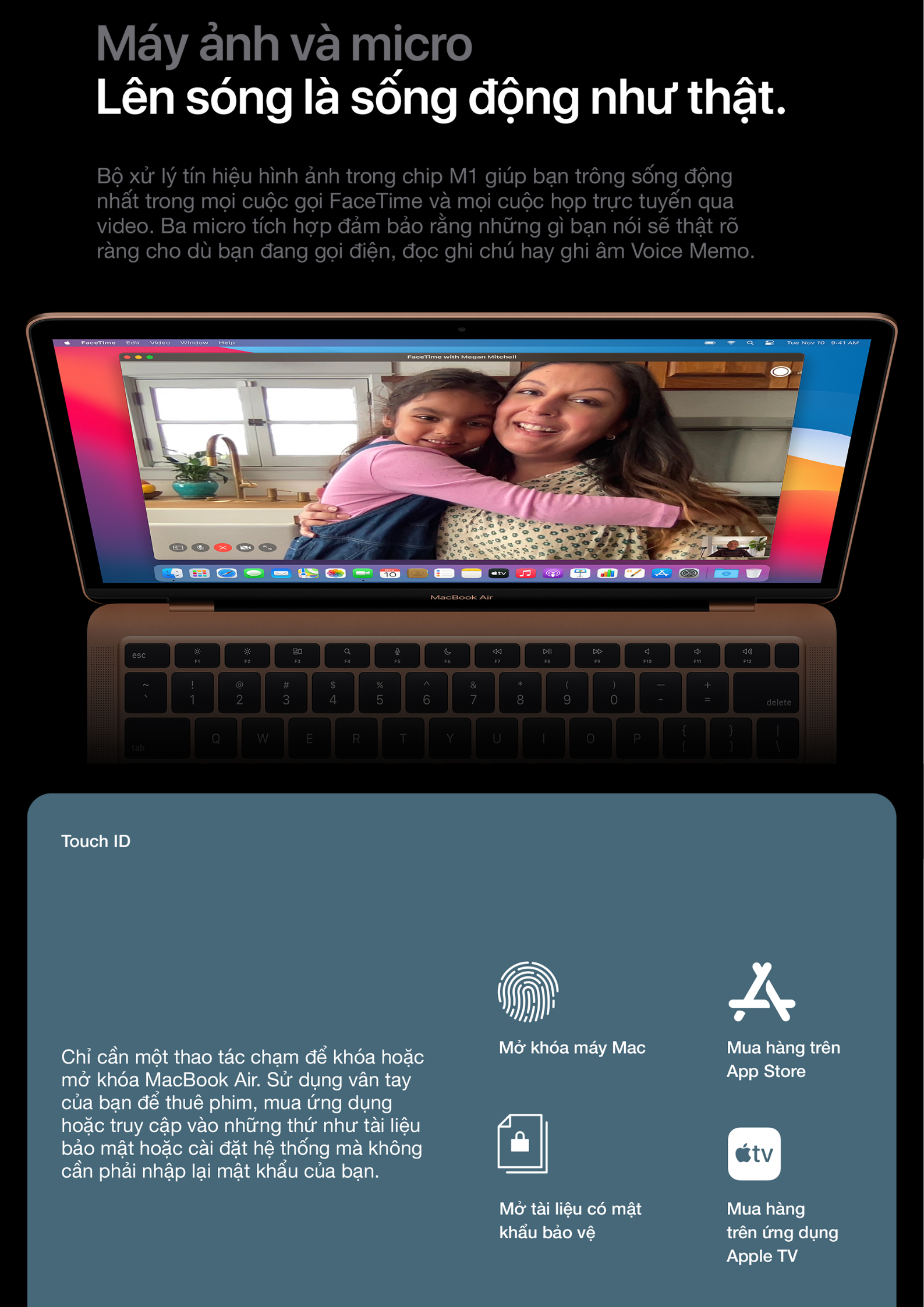 Mô tả MacBook Air (2020) M1, 13.3-inch, 8GB, 256GB - New Seal Hàng Chính Hãng - 5