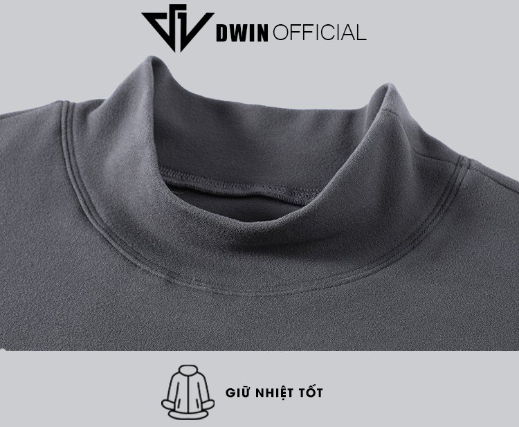 Mô tả Áo giữ nhiệt nam dài tay Dwin chất lông thỏ thun cao cổ co giãn lót nỉ 2 mặt local brand 2.0 - 3