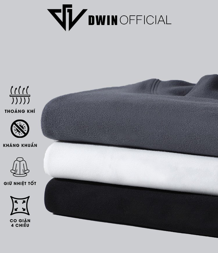 Mô tả Áo giữ nhiệt nam dài tay Dwin chất lông thỏ thun cao cổ co giãn lót nỉ 2 mặt local brand 2.0 - 5
