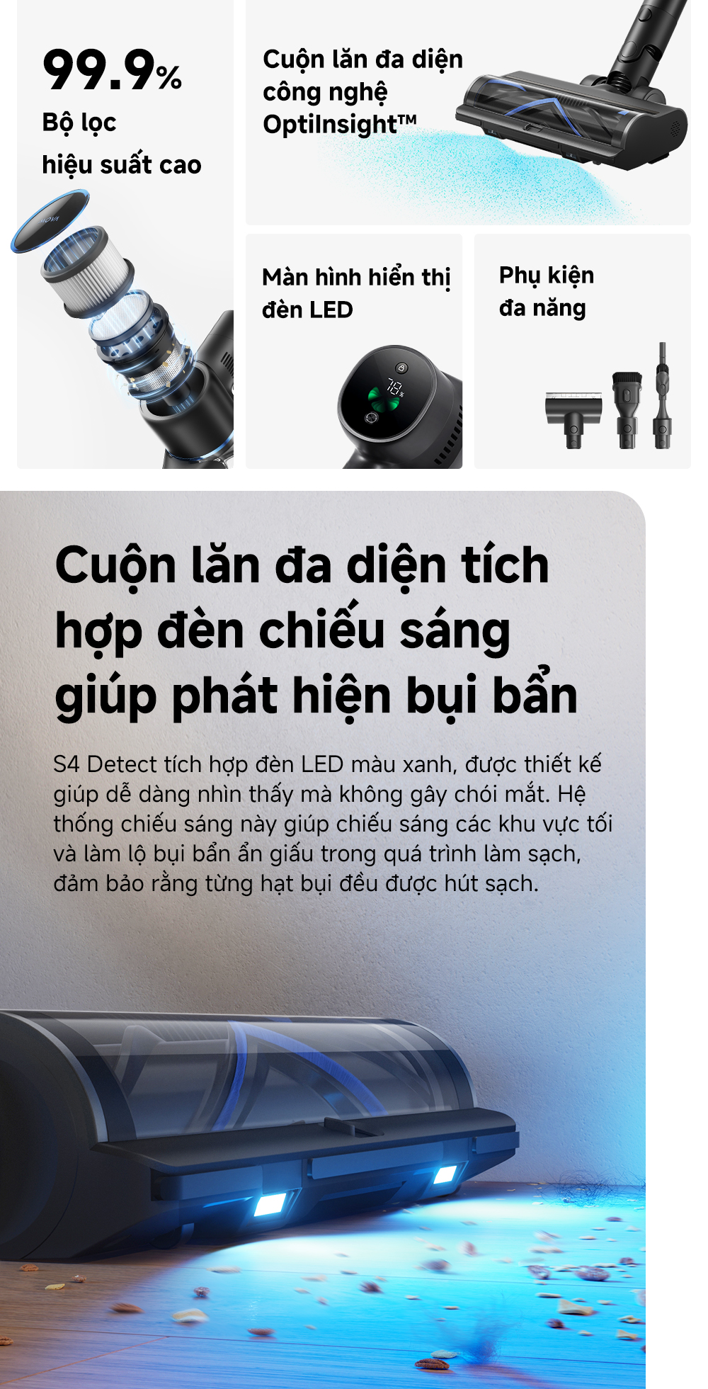 Máy hút bụi không dây Mova S4 Detect