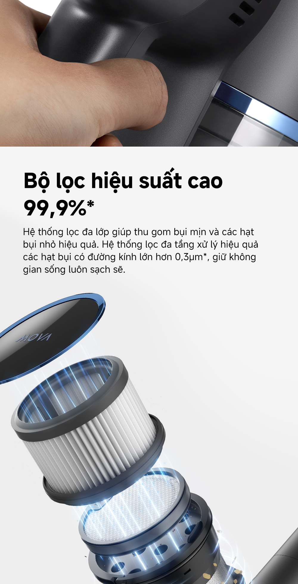 Mô tả Máy hút bụi không dây Mova S4 Detect - Hàng chính hãng - Bảo hành 12 tháng - 7