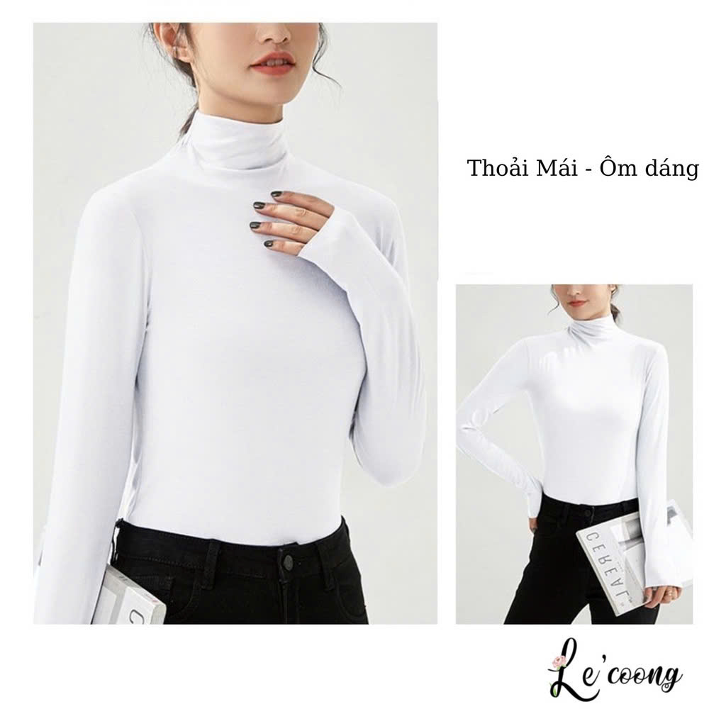 Mô tả Áo Giữ Nhiệt Thiết Kế Cao Cấp LECOONG GN01 Vải Cotton Bốn Chiều Màu Đem Trắng Be Nâu Xanh - 3