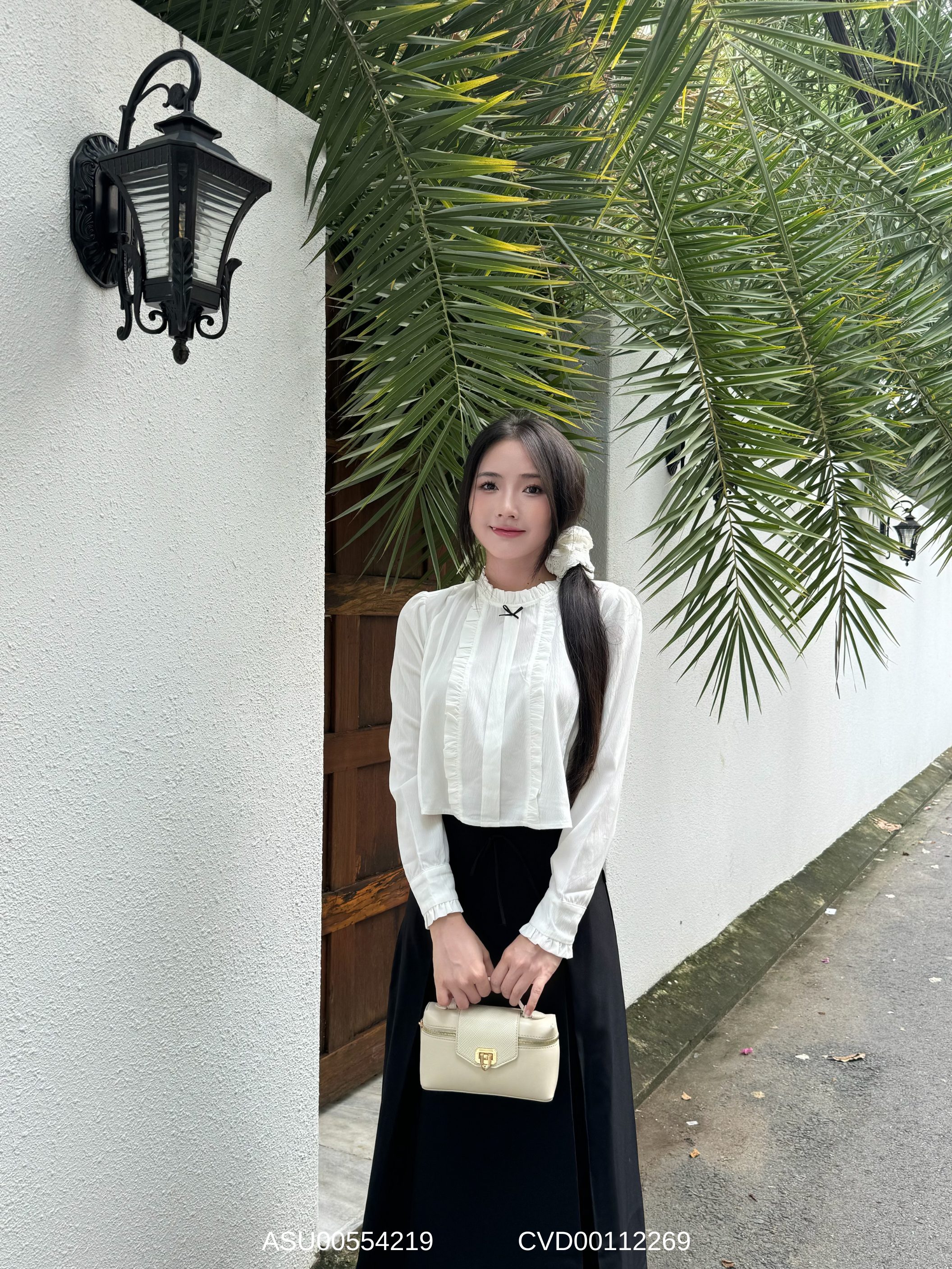 Mô tả Áo sơ mi tay dài phối nơ VMSTYLE cổ sen viền bèo dễ thương đi chơi, đi học, đi làm ASU00554 - 7