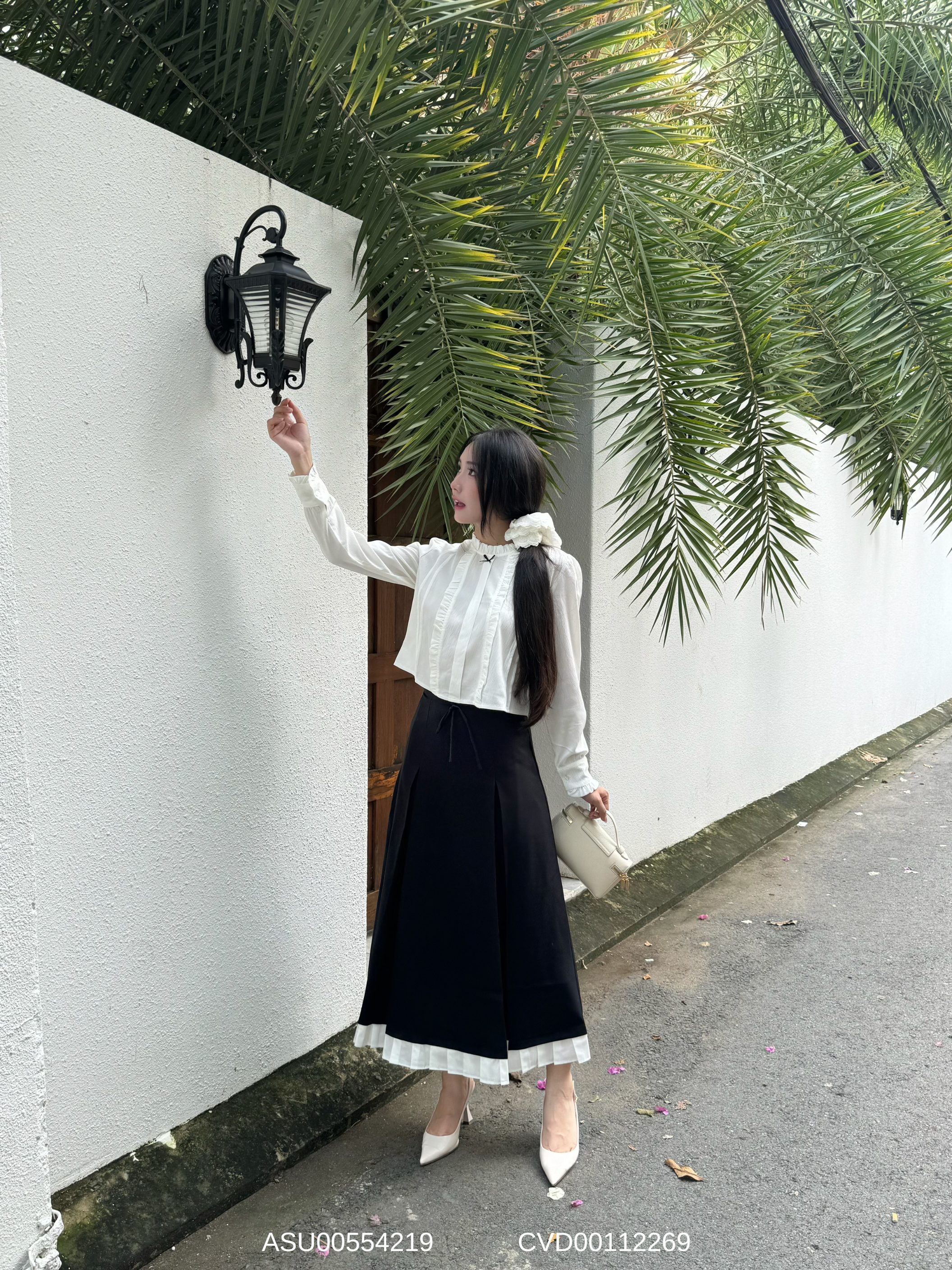 Mô tả Áo sơ mi tay dài phối nơ VMSTYLE cổ sen viền bèo dễ thương đi chơi, đi học, đi làm ASU00554 - 8