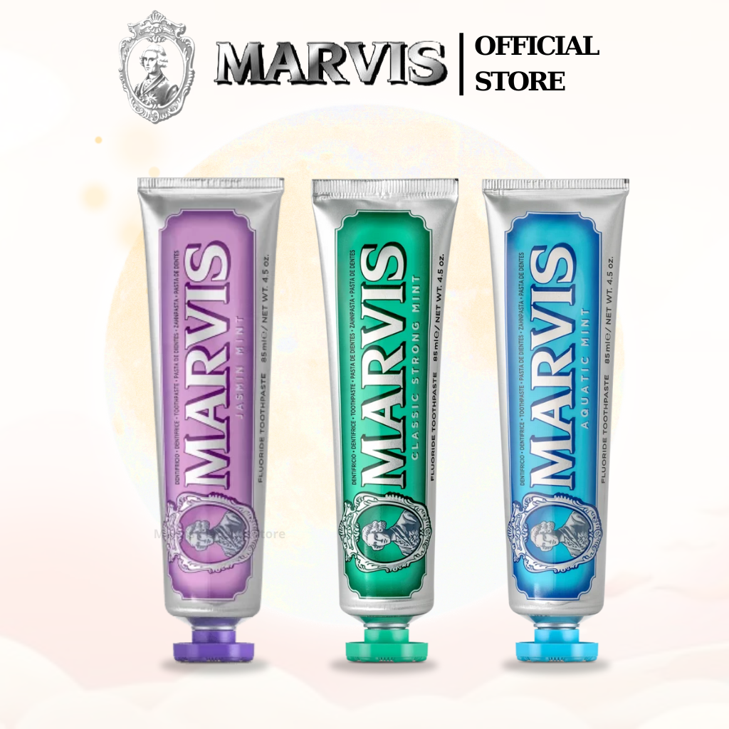 Mô tả Combo 3 Kem Đánh Răng Marvis Aquatic, Classic Strong Mint, Jasmin Mint Cho Hơi Thở Thơm Mát - MARVIS - 1