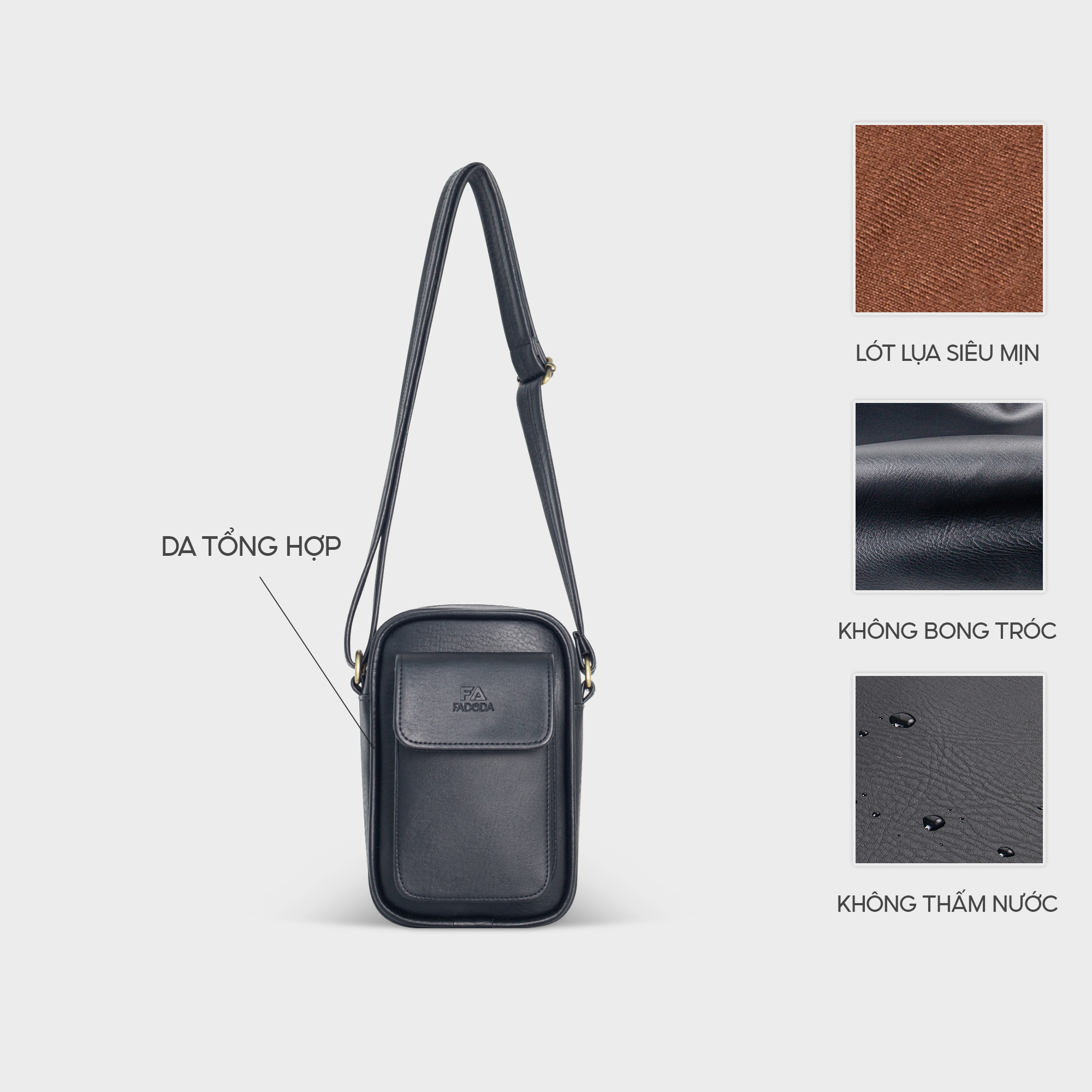 Mô tả Túi đeo chéo unisex thời trang Fadoda FDC15 - 3