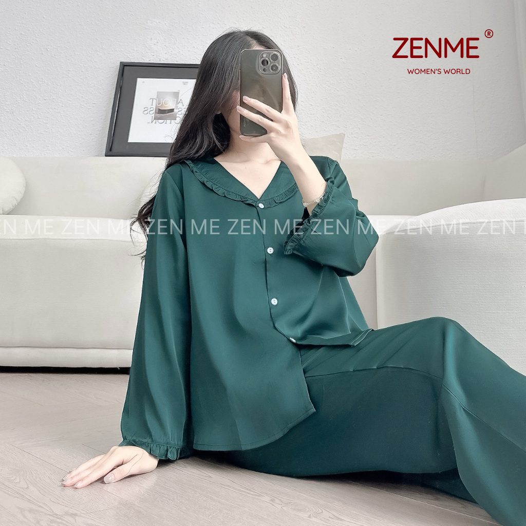 Chi tiết cổ bèo đồ ngủ lụa Zen Me