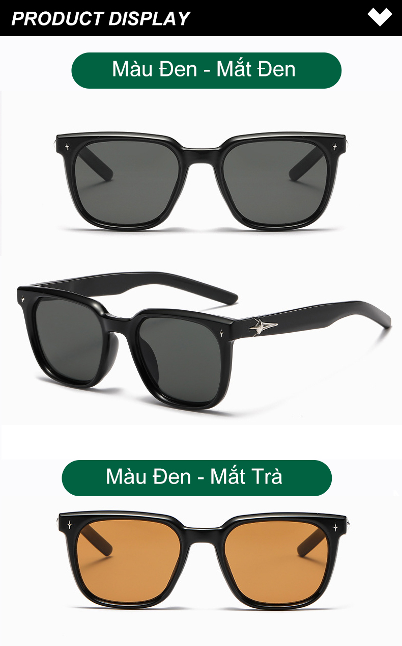 Mô tả Kính mát nam nữ AnDueyewear chống UV400 thiết kế mắt vuông dáng GM dễ đeo màu sắc thời trang 6281 - 8