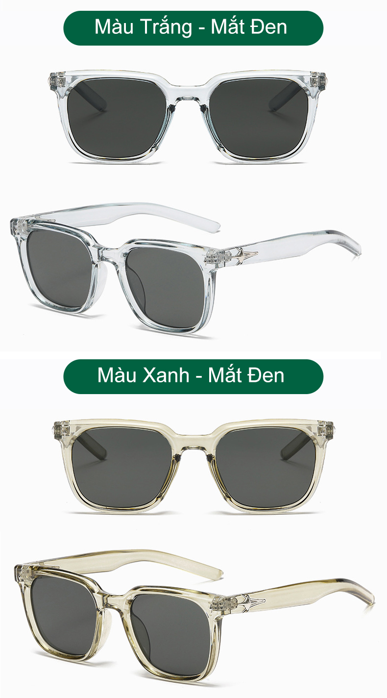 Mô tả Kính mát nam nữ AnDueyewear chống UV400 thiết kế mắt vuông dáng GM dễ đeo màu sắc thời trang 6281 - 10