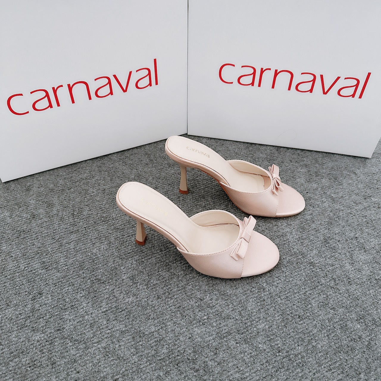 Mô tả Dép Cao Gót Nữ Carnaval Gót Cao 7cm - 9cm Siêu Tôn Dáng Quai Ngang Trang Trí Nơ Siêu Xinh - VS91 - 1
