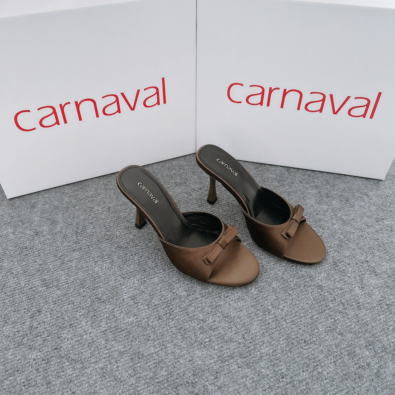 Mô tả Dép Cao Gót Nữ Carnaval Gót Cao 7cm - 9cm Siêu Tôn Dáng Quai Ngang Trang Trí Nơ Siêu Xinh - VS91 - 4