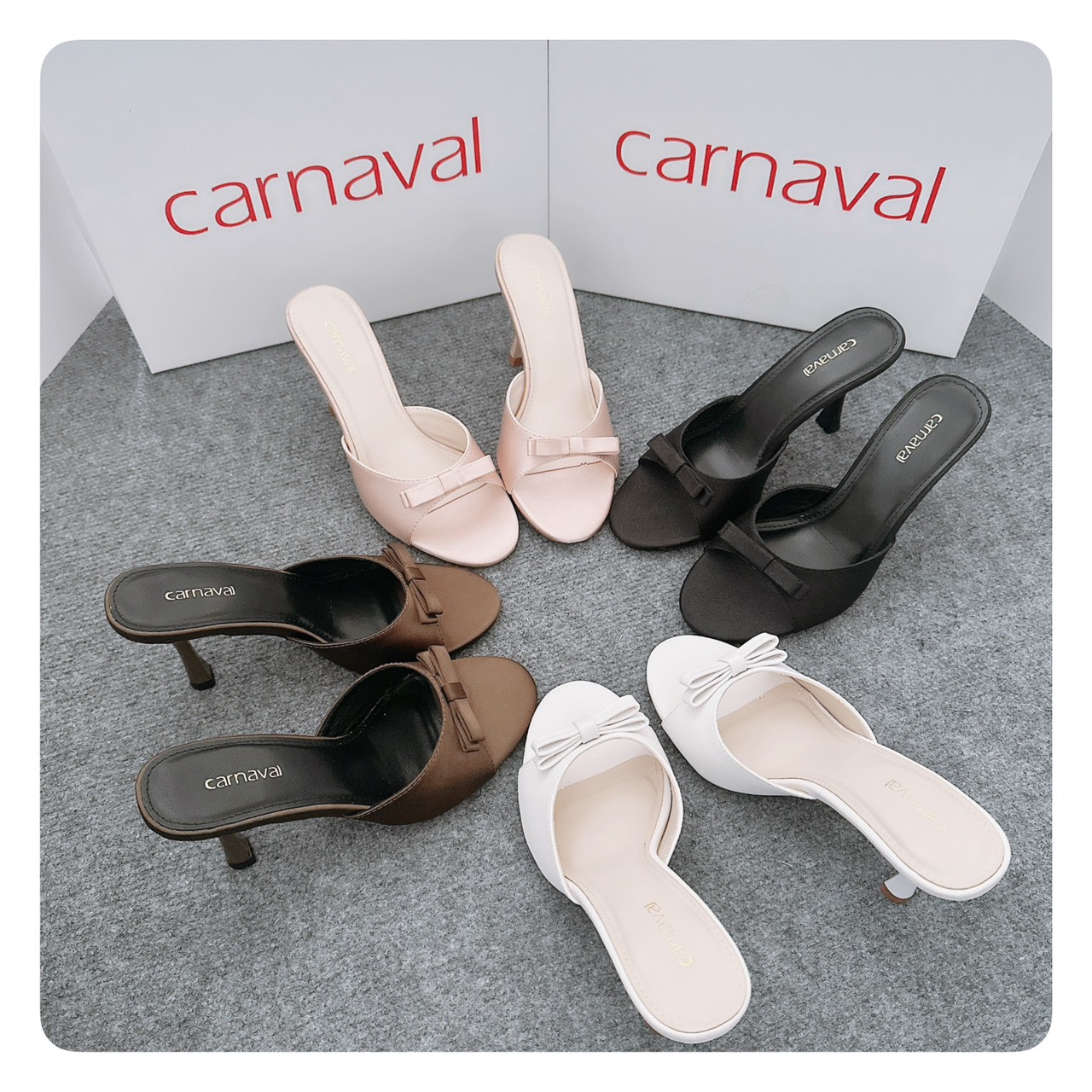 Mô tả Dép Cao Gót Nữ Carnaval Gót Cao 7cm - 9cm Siêu Tôn Dáng Quai Ngang Trang Trí Nơ Siêu Xinh - VS91 - 6