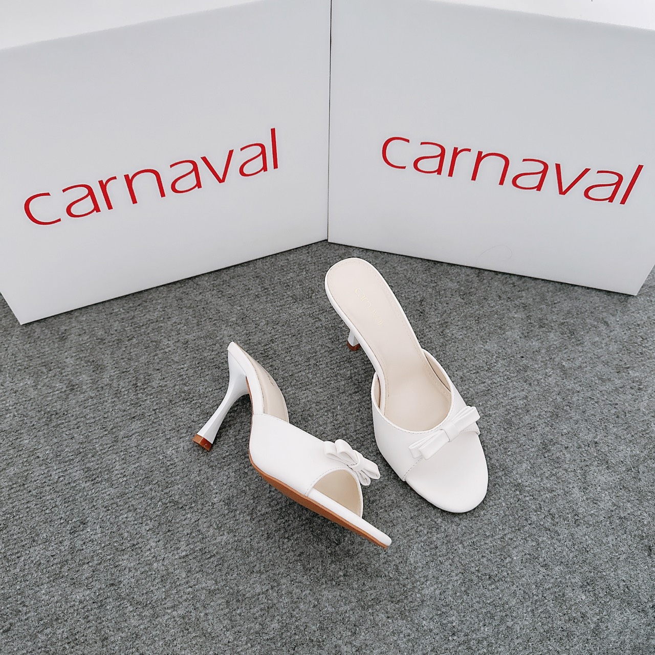 Mô tả Dép Cao Gót Nữ Carnaval Gót Cao 7cm - 9cm Siêu Tôn Dáng Quai Ngang Trang Trí Nơ Siêu Xinh - VS91 - 9
