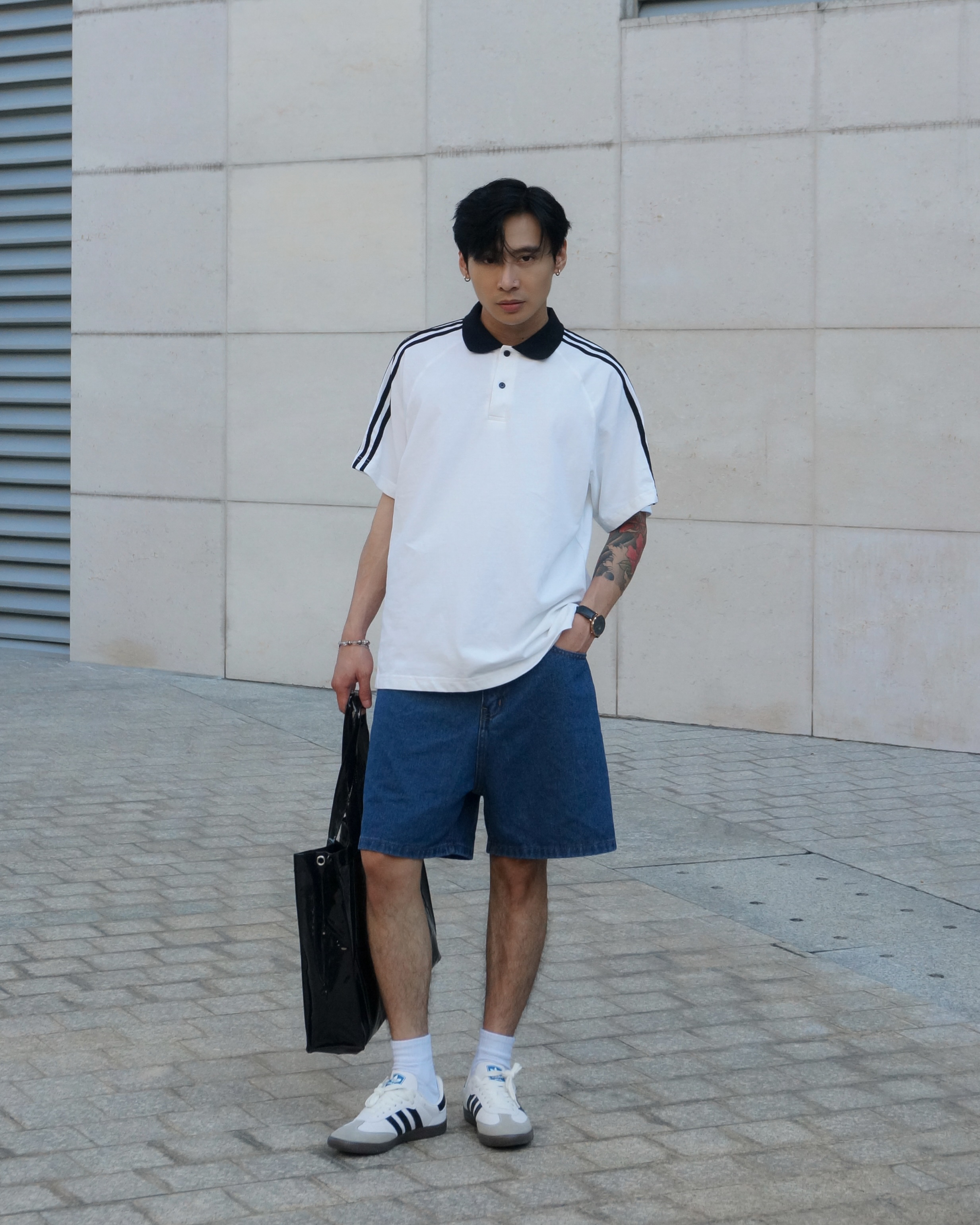 Áo thun polo nam SVAI phom rộng - Góc chụp 1