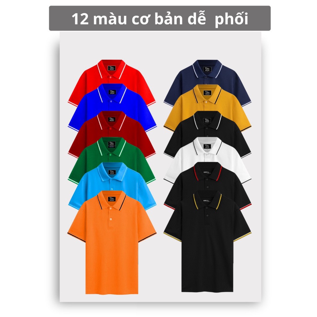 Mô tả Áo thun Polo GẤU 194 vải cá sấu mè thoáng mát, co dãn 4 chiều, sang trọng lịch lãm, form gerular fit - PL 1 Sọc - 2