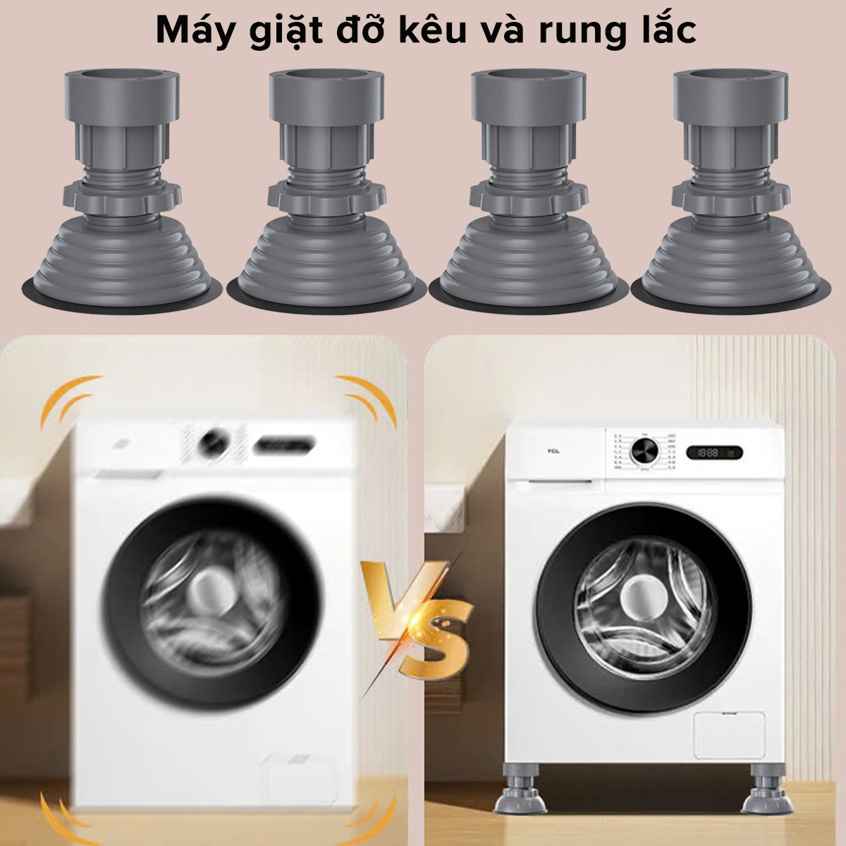 Mô tả Bộ 4 Miếng Đế Đệm Cao Su Mút Lót Kê Chân Máy Giặt Tủ Lạnh Chống Rung Chống Ồn Chính Hãng Amalife - 6