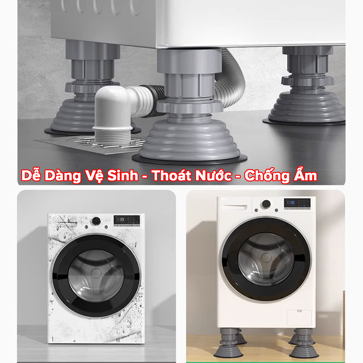 Mô tả Bộ 4 Miếng Đế Đệm Cao Su Mút Lót Kê Chân Máy Giặt Tủ Lạnh Chống Rung Chống Ồn Chính Hãng Amalife - 7