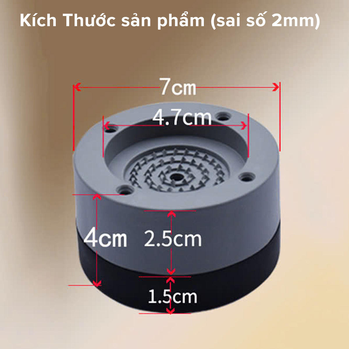 Mô tả Bộ Chân Đế Máy Giặt 4 Miếng Kê Tủ Lạnh Chống Rung Chống Trơn Trượt Điều Chỉnh Tăng Giảm Chiều Cao Hãng Amalife - 3