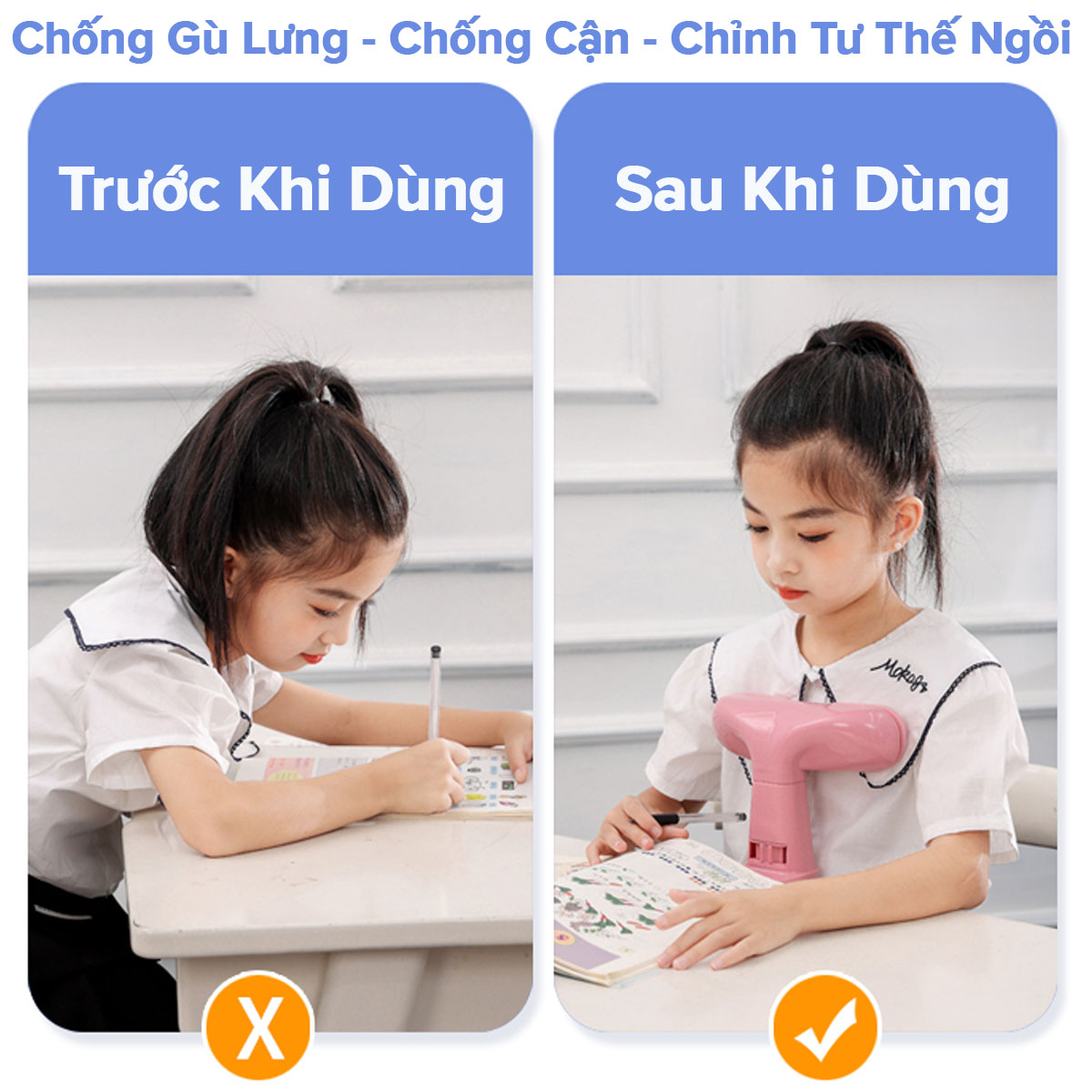 Mô tả Bộ Giá Đỡ Cằm Chống Cận Thị Cải Tiến PRO Dụng Cụ Chống Gù Giúp Ngồi Thẳng Lưng Luyện Chữ Chính Hãng Amalife - 6