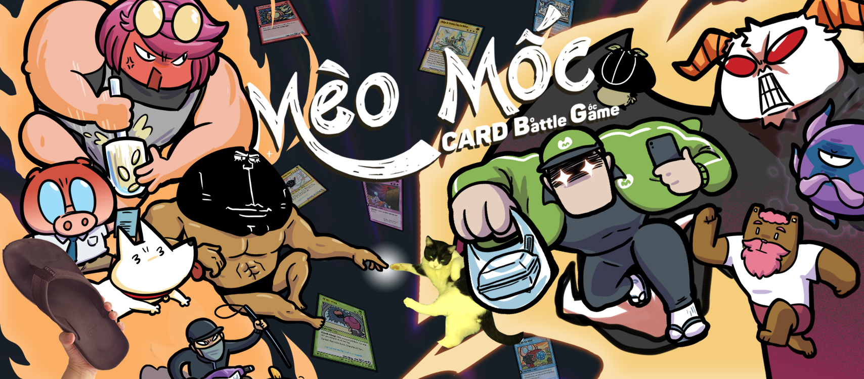 Mô tả Trò chơi thẻ bài Mèo Mốc Card Battle Game - Card Bo Góc Mèo Mốc - Game thẻ bài đối kháng Mèo Mốc TCG - 1