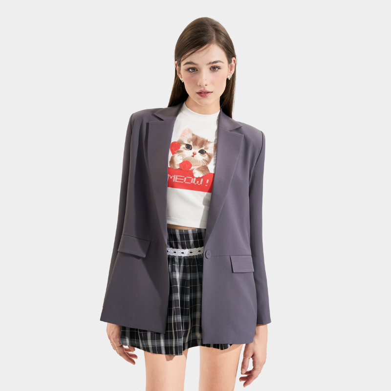 Mô tả Áo Blazer/Khoác Nữ MARC FASHION Form Cơ Bản Tay Dài 2 Túi - CBMH042124 - 2