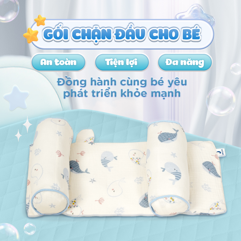Mô tả Gối chặn đầu cho bé Chilux - Điều chỉnh khoảng cách linh hoạt, định hình phần đầu - 1