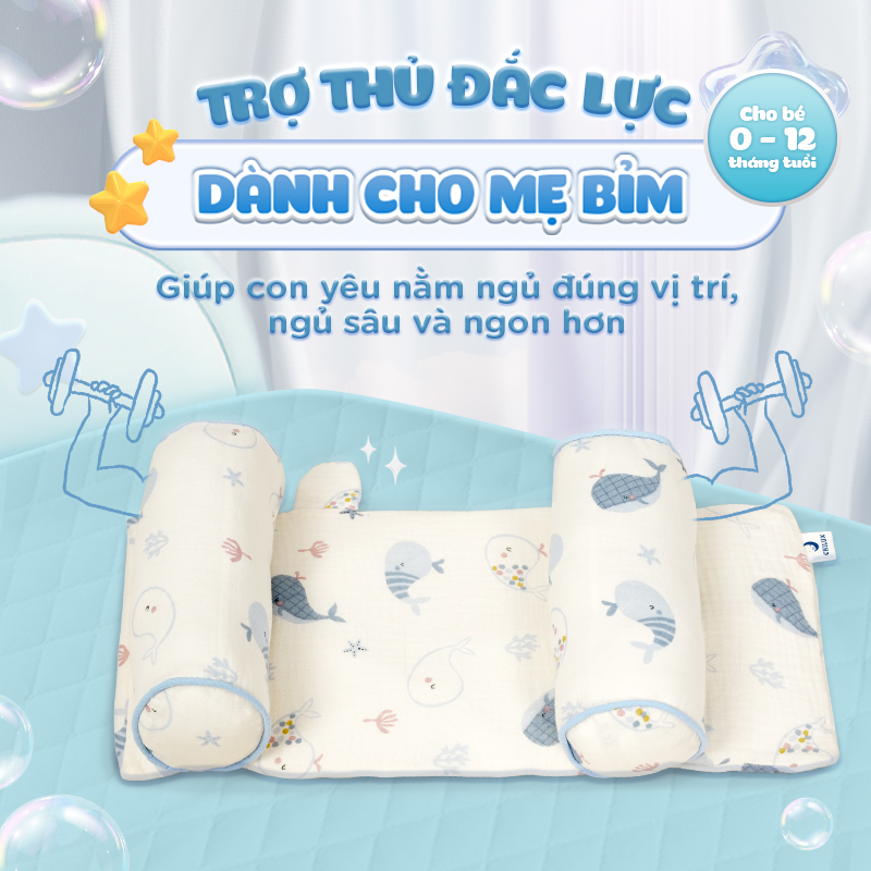 Mô tả Gối chặn đầu cho bé Chilux - Điều chỉnh khoảng cách linh hoạt, định hình phần đầu - 2