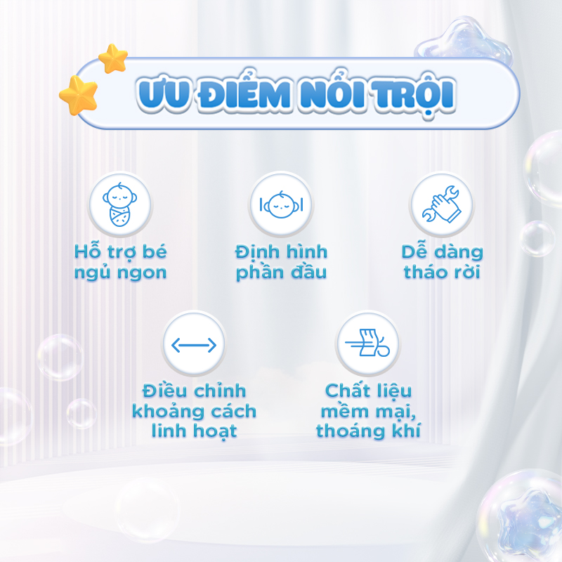 Mô tả Gối chặn đầu cho bé Chilux - Điều chỉnh khoảng cách linh hoạt, định hình phần đầu - 3