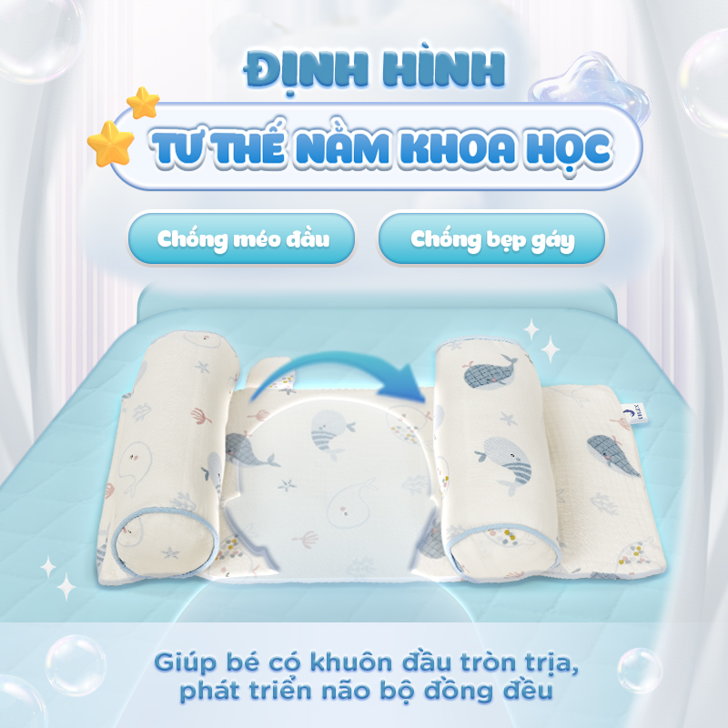 Mô tả Gối chặn đầu cho bé Chilux - Điều chỉnh khoảng cách linh hoạt, định hình phần đầu - 5