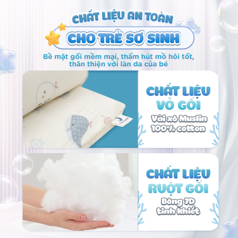 Mô tả Gối chặn đầu cho bé Chilux - Điều chỉnh khoảng cách linh hoạt, định hình phần đầu - 6