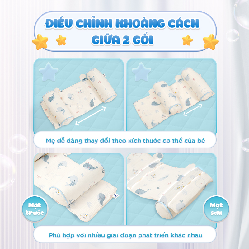 Mô tả Gối chặn đầu cho bé Chilux - Điều chỉnh khoảng cách linh hoạt, định hình phần đầu - 7