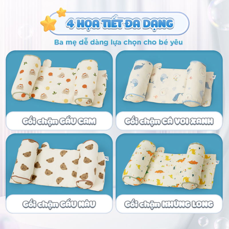 Mô tả Gối chặn đầu cho bé Chilux - Điều chỉnh khoảng cách linh hoạt, định hình phần đầu - 9