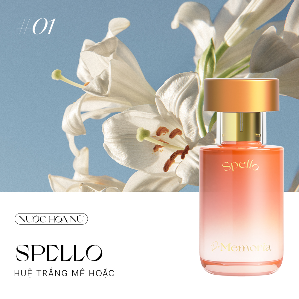 Mô tả Nước Hoa Nữ Thơm Lâu De Memoria Mê Hoặc, Muôn Hoa Nở Rộ (30ml) - Spello 01 BST Ký Ức Đầu Tiên - 2