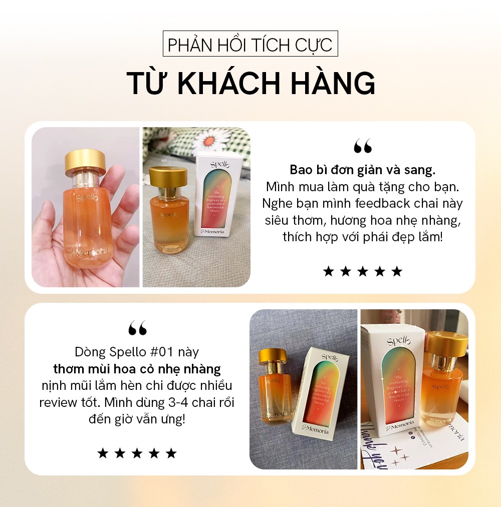 Mô tả Nước Hoa Nữ Thơm Lâu De Memoria Mê Hoặc, Muôn Hoa Nở Rộ (30ml) - Spello 01 BST Ký Ức Đầu Tiên - 3