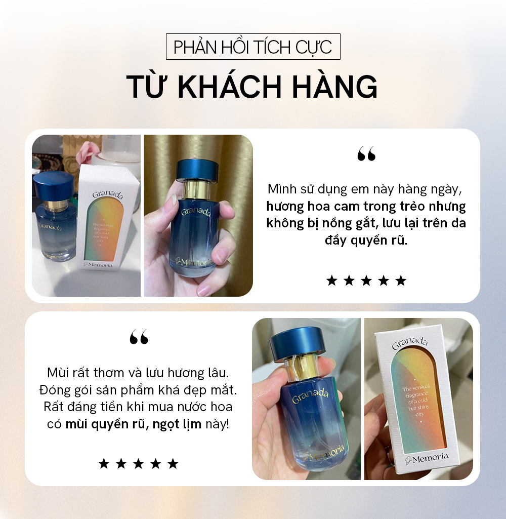 Mô tả Nước Hoa Thơm Lâu De Memoria Quyến Rũ, Hoa Cam Nồng Nàn (30ml) - Granada 03 BST Ký Ức Đầu Tiên - 3