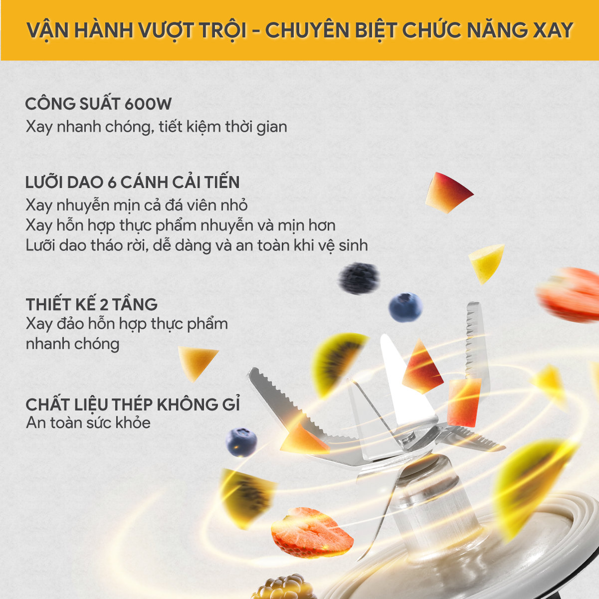 Mô tả Máy Xay Sinh Tố BlueStone BLB-5341 - 1.5 Lít - 600W - Cối Thủy Tinh - 2