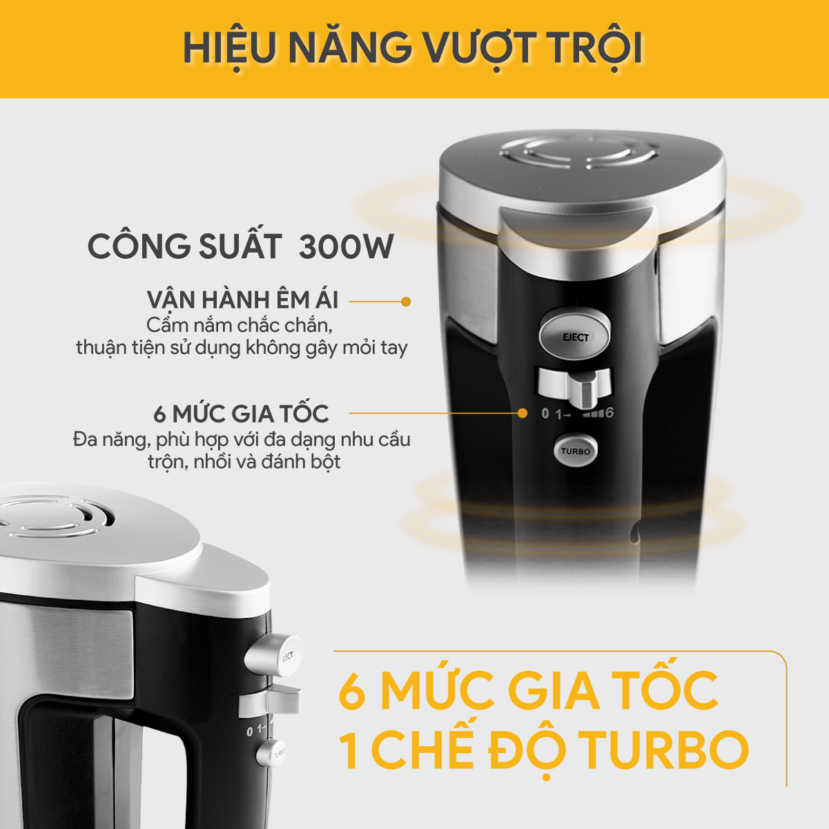 Mô tả Máy Đánh Trứng BlueStone HMB-6333S - 300W - 6 tốc độ - 2