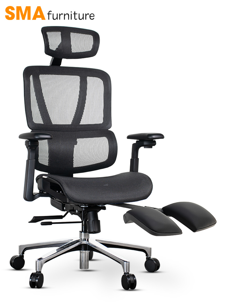 Mô tả Gác chân ghế Nghiafurniture, Lắp gác chân cho ghế Lumbar 03, Tải trọng 30kg, da Pu cao cấp - 1