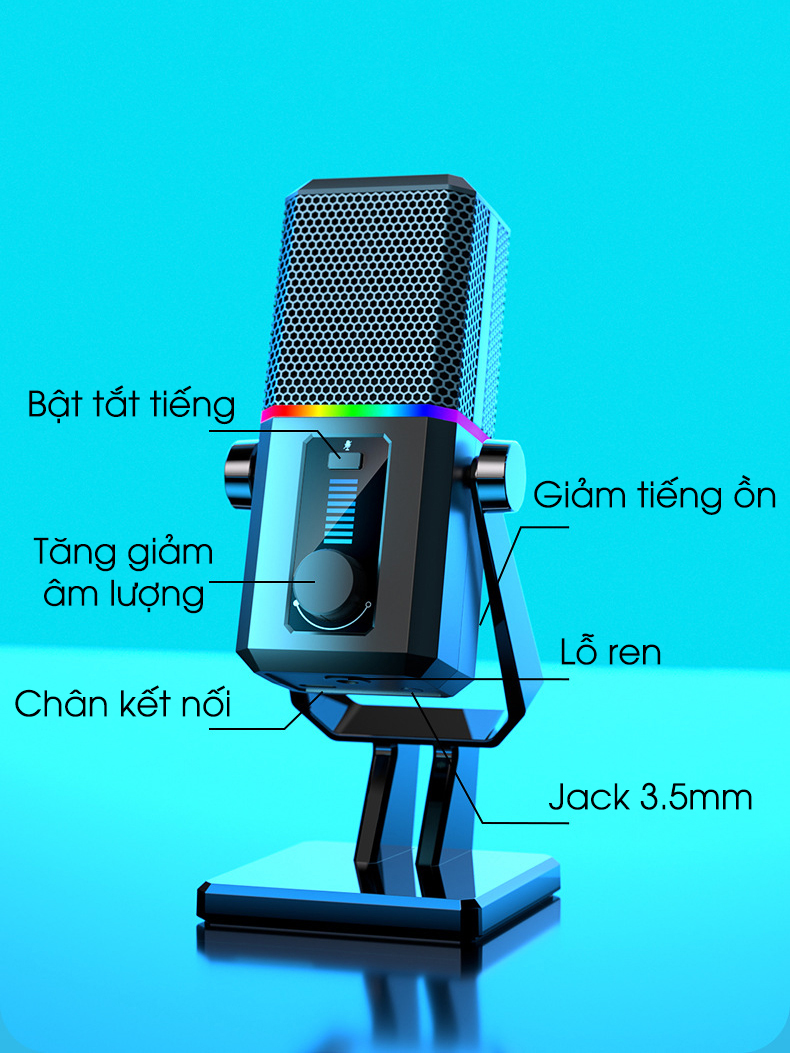 Micro thu âm để bàn SIDOTECH HK2 lọc âm
