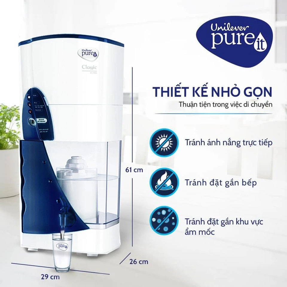 Bình lọc nước sạch uống trực tiếp Pureit Classic 9 lít | Máy lọc nước ...