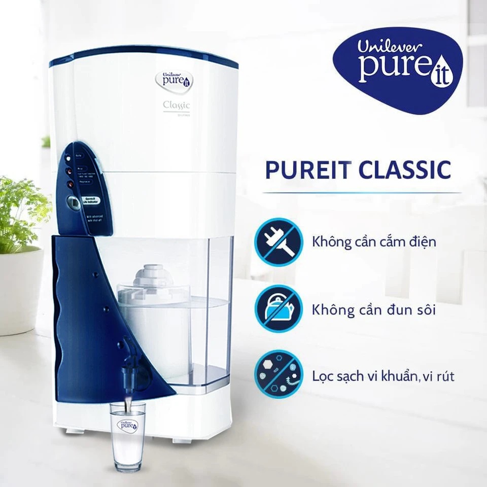 Bình lọc nước sạch uống trực tiếp Pureit Classic 9 lít | Máy lọc nước ...