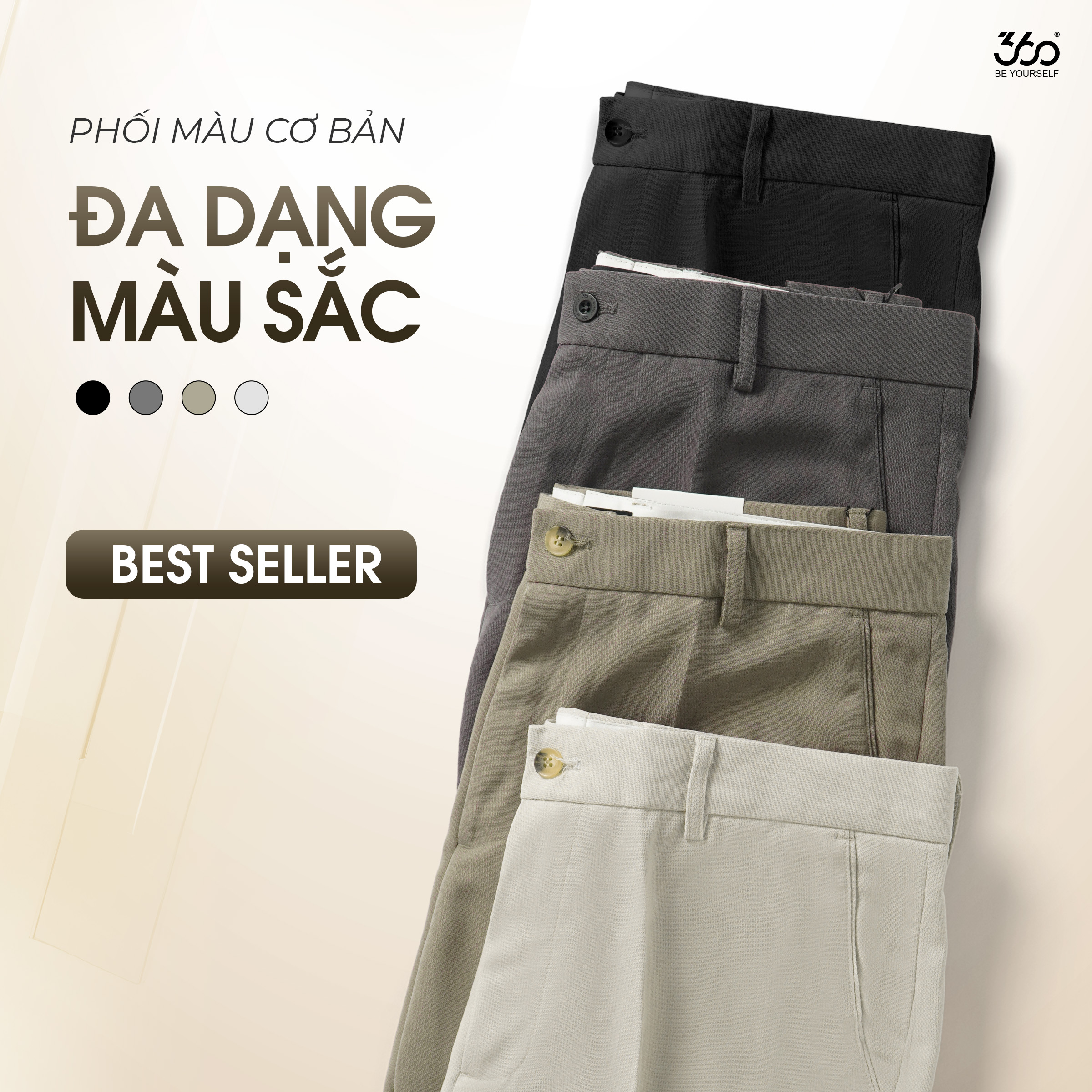 Mô tả Quần âu nam cạp 3 lớp cao cấp 360 Boutique quần tây dài kiểu Hàn Quốc co giãn, thoải mái - QACOL420 - 2