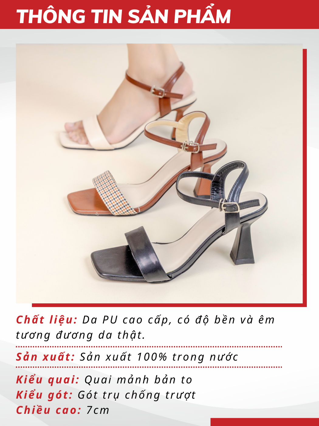 Mô tả Giày Sandal Nữ Cao Gót 7cm Phối Màu Thời Trang Pixie X958 - 2