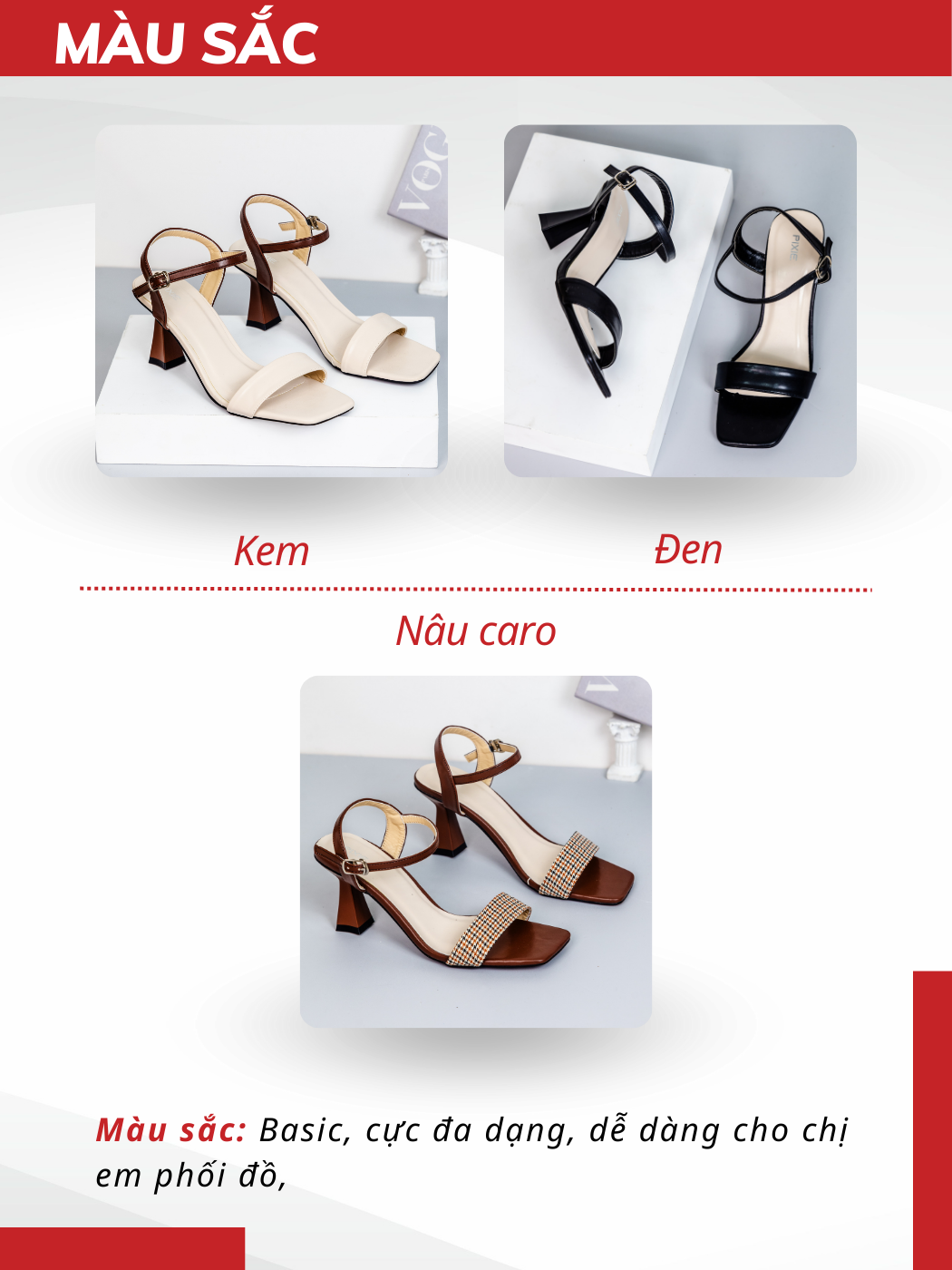 Mô tả Giày Sandal Nữ Cao Gót 7cm Phối Màu Thời Trang Pixie X958 - 4